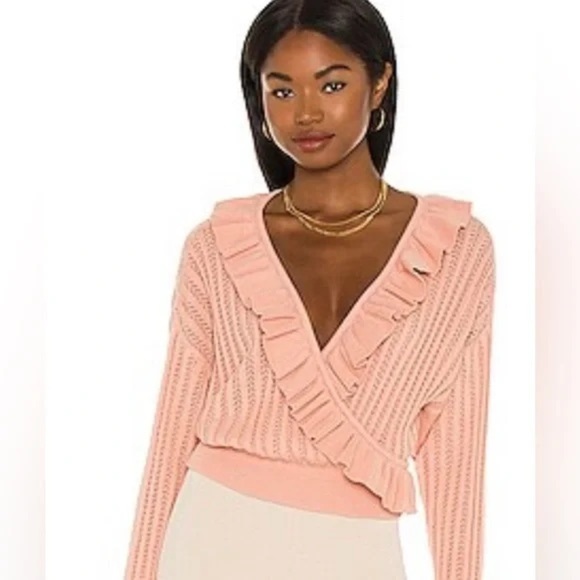 LPA Revolve Ava Ruffle Wrap Sweater - Picture 1 of 8
